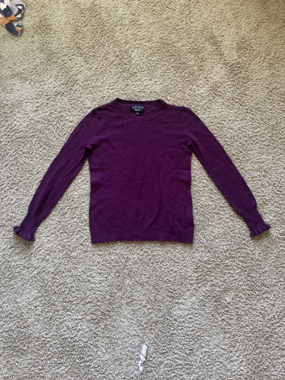 Banana republic Women's Crewneck Sweater in Deep Plum merino wool cashmere